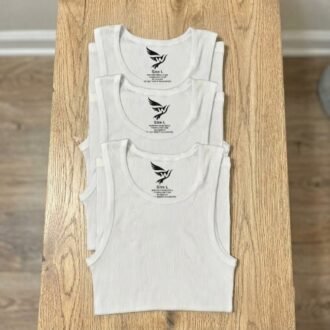 Pack of Three White Men’s Vests