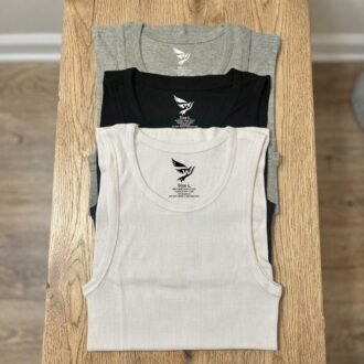Pack of Three Ribbed Men’s Vests