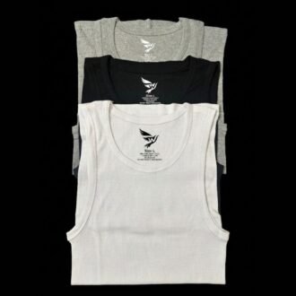 Pack of Three Ribbed Men’s Vests